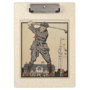 Vintage-Golf-Illustrationskunst von Edward Penfiel Klemmbrett
