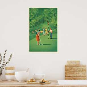 Vintage Golf - Kunstdruck Poster