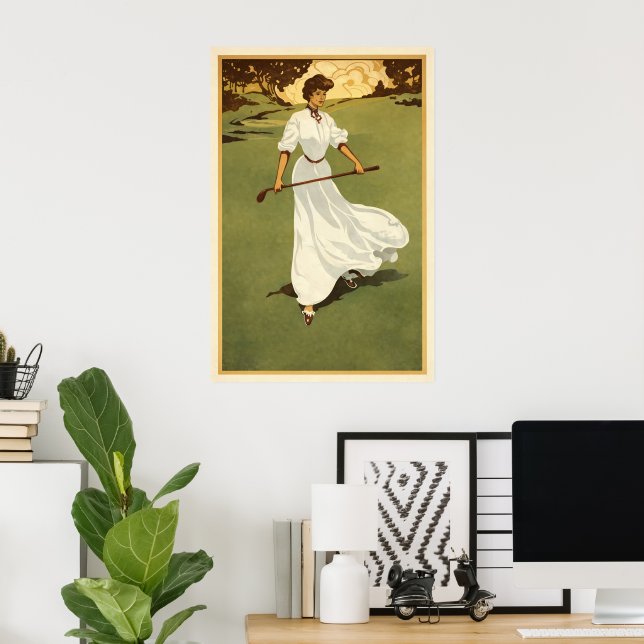 Vintage Golf - Kunstdruck Poster (Heimbüro)