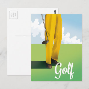 Vintage Golf Reiseplakat Postkarte