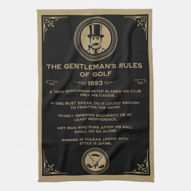 Vintage Golf Rules Wall  Geschirrtuch (Vertikal)