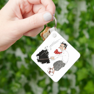 Vintage-Golf-Sporthumor, lustiger verrückter Golfe Schlüsselanhänger