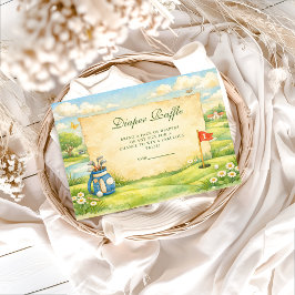 Vintage Golf Storybook Diapper Raffle Begleitkarte