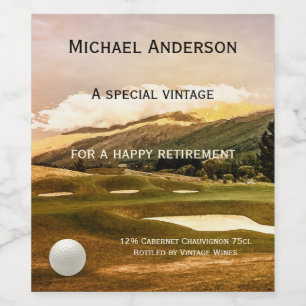 Vintage Golf Thema Ruhestands-Weinetikett Weinetikett