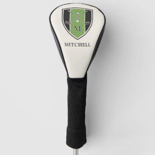 Vintage-Golf-Wappen gekreuzte Schläger benutzerdef Golf Headcover