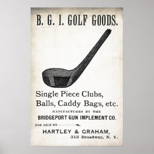 Vintage Golf-Werbung von 1898 - Druck Poster