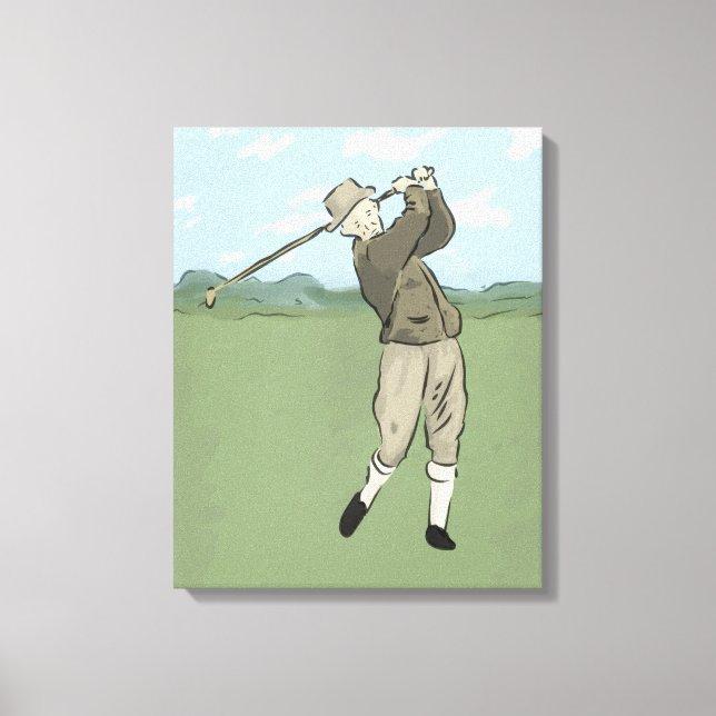Vintage Golfart Leinwanddruck (Vorderseite)