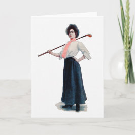 Vintage Golfer-Aquarellkarte Feiertagskarte