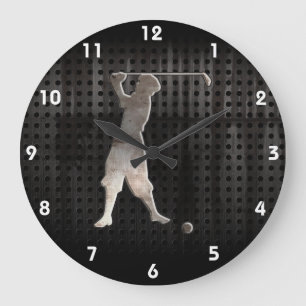 Vintage-Golfer; Cool Große Wanduhr