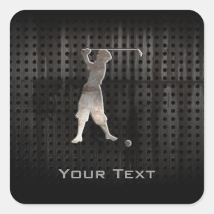 Vintage-Golfer; Cool Quadratischer Aufkleber