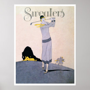 Vintage Golfer-Printwerbung in den 20er Jahren Poster