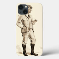 Vintage Golfer with Tobacco Pipe and Boots