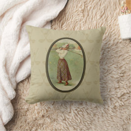 Vintage Golfing Lady Art (drei) Kissen