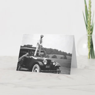 Vintage Golfkarte Feiertagskarte