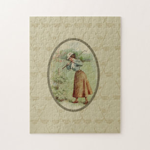 Vintage-Golflady-Kunst Puzzle