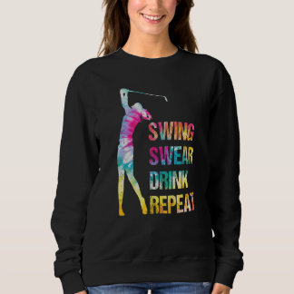 Vintage Golfschwung Fluchen Trinken Wiederholen Li Sweatshirt