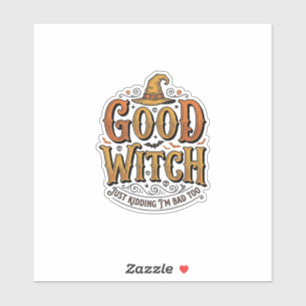Vintage Good Witch Halloween-Schriftzug Design_1 Aufkleber