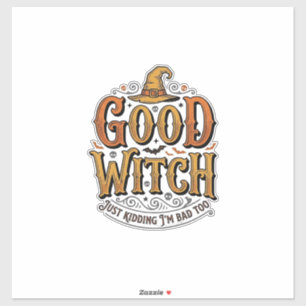 Vintage Good Witch Halloween-Schriftzug Design_1 Aufkleber