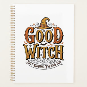 Vintage Good Witch Halloween-Schriftzug Design_1 Planer