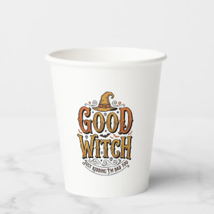 Vintage Good Witch Halloween-Typografie-Design_1 Pappbecher