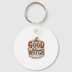 Vintage Good Witch Halloween-Typografie-Design_1 Schlüsselanhänger