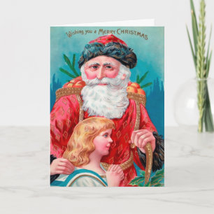 Vintage-Goofy aussehende Weihnachtsmann-Feiertagsk Feiertagskarte