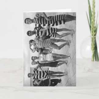 Vintage goofy men Männer im baden Anzüge mit Frau Karte