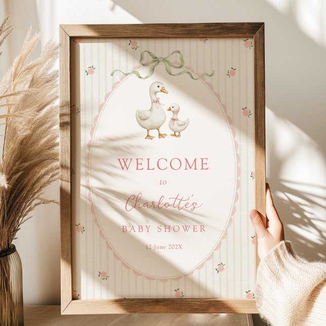 Vintage Goose Baby Shower Welcome Poster (Von Creator hochgeladen)