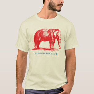 Vintage GOP Elefant Rot Weiß Blau Republikaner T-S T-Shirt