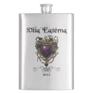 Vintage-Goth-Design-Flasche mit lila Kunst Flachmann
