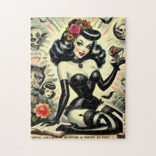 Vintage-Goth-Girl-Illustration Puzzle