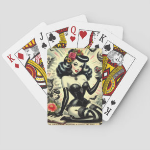 Vintage-Goth-Girl-Illustration Spielkarten