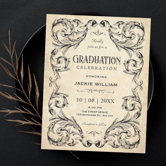 Vintage-Goth-Graduation Einladung (Von Creator hochgeladen)