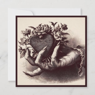 Vintage-Goth-Herz-Valentinstag-Retro-Horror Karte