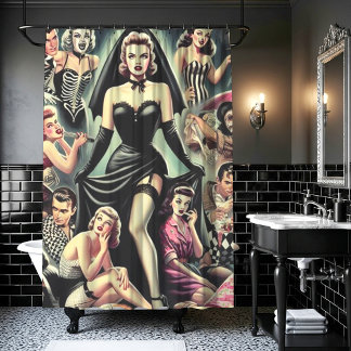 Vintage-Goth-Pin-Ups Duschvorhang