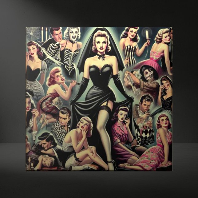 Vintage-Goth-Pin-Ups Fliese (Von Creator hochgeladen)