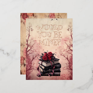 Vintage-Goth-Valentinstag Folien Feiertagspostkarte