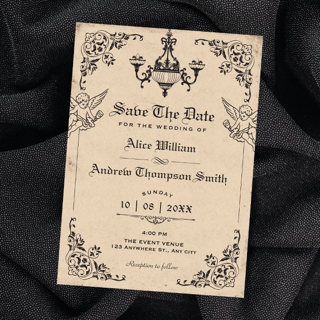 Vintage gothic arch wedding save the date (Von Creator hochgeladen)