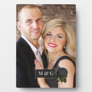 Vintage Gothic Black Rose Hochzeitmonographie Fotoplatte