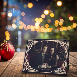 Vintage Gothic Folded Holiday Card Feiertagskarte