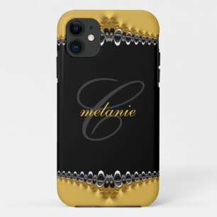 Vintage Gothic Gold+Schwarz Spitze Monogramm iPhon Case-Mate iPhone Hülle