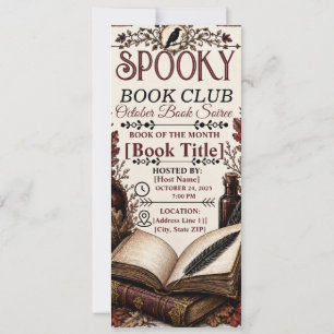 Vintage Gothic Gruseliger Buchclub Halloween Einladung