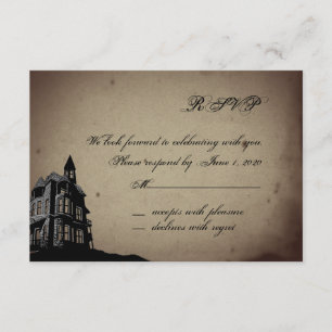 Vintage Gothic House Wedding Response Card Einladung