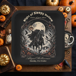Vintage Gothic Night Kopf-loser Reiter Vollmond Pappteller