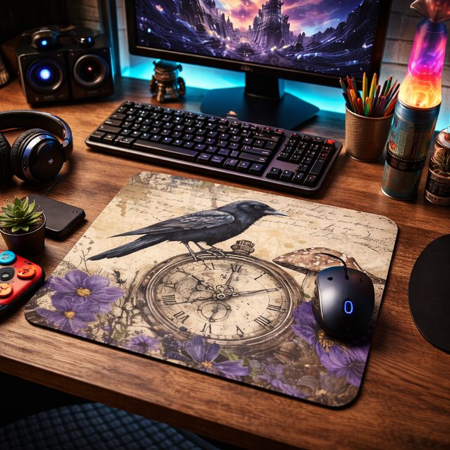 Vintage Gothic Raven Mousepad (Von Creator hochgeladen)