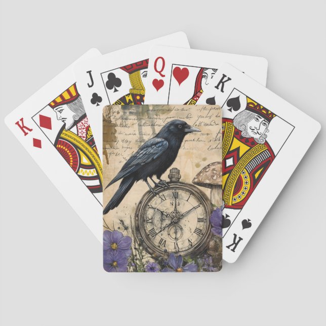 Vintage Gothic Raven Spielkarten (Rückseite)