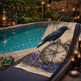 Vintage Gothic Raven Strandtuch