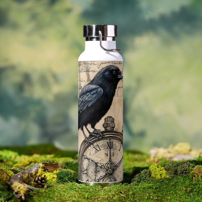 Vintage Gothic Raven Trinkflasche (Außenbereich)