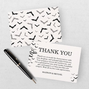 Vintage Gothic Schwarze Fledermaus Hochzeit Dankeskarte