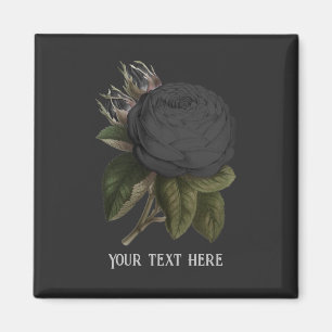 Vintage Gothic Schwarze Rosen Personalisiert Magnet